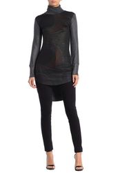 Go Couture - Printed High-Low Tunic Sweater - Lyst