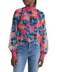 French Connection - Eloise Floral Print Crinkled Blouse - Lyst