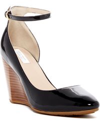 lacey butterfly embellished leather wedge