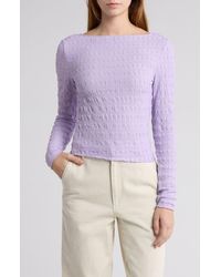Elodie Bruno - Long Sleeve Textured Crop Top - Lyst