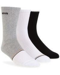 BOSS - 3-Pack Ribbed Crew Socks - Lyst