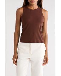 Halogen® - Fitted Ribbed Tank Top - Lyst