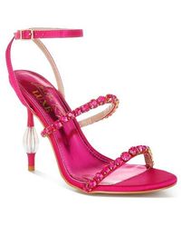 LONDON RAG - Aragon Crystal Embellished Ankle Strap Sandal - Lyst
