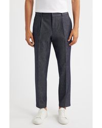 BOSS - Perin Pleated Stretch Cotton & Virgin Wool Pants - Lyst