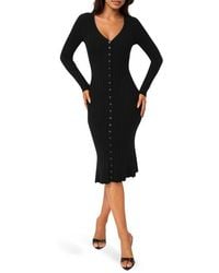 Bebe - Long Sleeve Rib Cardigan Dress - Lyst