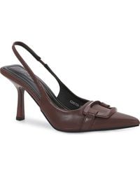 BERNESS - Buckled Pointed Toe Slingback Pump - Lyst