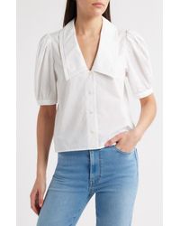 FRAME - The Sailor Cotton Button-Up Top - Lyst