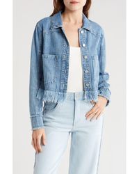 Democracy - Chewed Frayed Hem Denim Jacket - Lyst