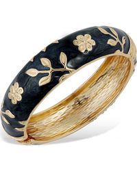 Savvy Cie Jewels - Enameled Floral Hinge Bangle Bracelet - Lyst