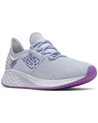 new balance women's fresh foam roav v1 running shoes white rose gold