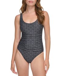 DKNY - Ruched One-piece Swimsuit - Lyst
