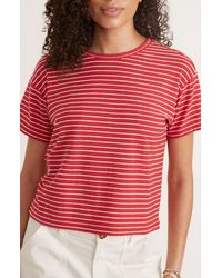 Marine Layer - Lydia Textured Stripe T-shirt - Lyst