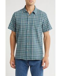 Lucky Brand - Crinkled Short Sleeve Stretch Cotton Button-Up Shirt - Lyst