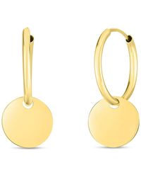 KARAT RUSH 14k Yellow Gold Disc Drop Huggie Earrings At Nordstrom Rack