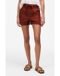 Madewell - Drawstring Linen Shorts - Lyst