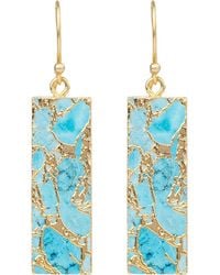 Saachi - 18K Plated Mojave Rectangle Drop Earrings - Lyst