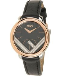 Fendi - Run Away Diamond Embellished Leather Strap Watch, 28Mm - Lyst