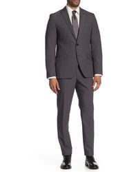 Savile Row - Brixton Solid Two Button Notch Lapel Extra Trim Suit - Lyst