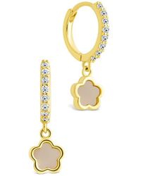 Sterling Forever - Faelina Cubic Zirconia Star Drop Huggie Hoop Earrings - Lyst