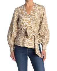ganni olayan poplin wrap top