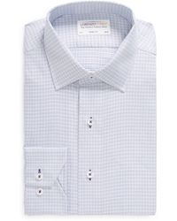 Lorenzo Uomo - Trim Fit Textured Box Grid Cotton Dress Shirt - Lyst