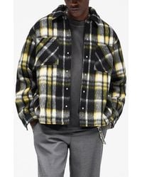 Represent - Oversize Plaid Faux Fur Magnetic Snap Shirt Jacket - Lyst