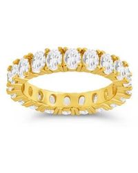 Sterling Forever - Kylie Oval Cubic Zirconia Eternity Ring - Lyst