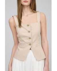 Blu Pepper - Square Neck Button Front Cotton Tank - Lyst