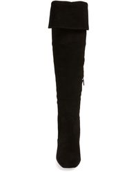 Karl Lagerfeld Razo Tassel Knee High Boot In Black Suede At Nordstrom Rack