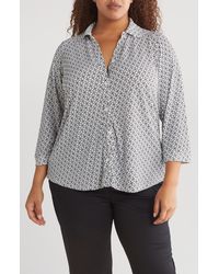 Adrianna Papell - Geometric Shirt Jacket - Lyst