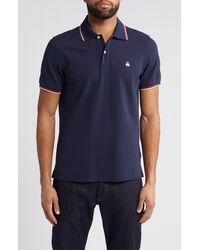 Brooks Brothers - Tipped Zip Cotton Knit Piqué Polo - Lyst