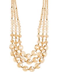 Natasha Couture - Crystal Beaded Triple Row Layered Necklace - Lyst