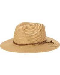 San Diego Hat - Faux Suede Detail Woven Straw Fedora - Lyst