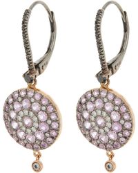 Meira T - Diamond & Pink Sapphire Medallion Drop Earrings - Lyst