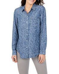 Foxcroft - Haven Cheetah Print Button-up Tunic Top - Lyst