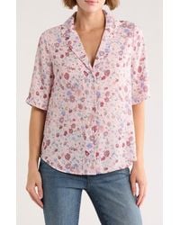 NYDJ - Gabrielle Floral Print Camp Shirt - Lyst