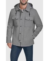 Cole Haan - Wool Blend Hooded Field Jacket - Lyst