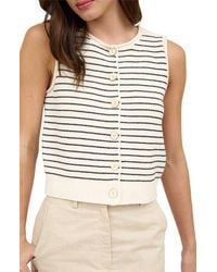 Blu Pepper - Stripe Button Front Sweater Vest - Lyst
