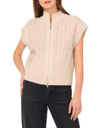 1.STATE - Cable Stitch Zip-Up Sweater Vest - Lyst