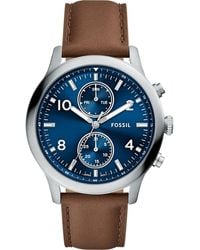 Fossil - Bennett Multifunction Leather Strap Watch, 45Mm - Lyst