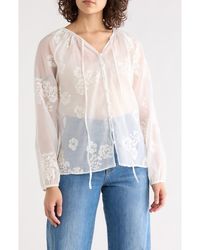 Forgotten Grace - Embroidered Babydoll Top - Lyst