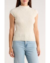 Bobeau - Animal Jacquard Stripe Cap Sleeve Sweater - Lyst