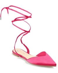 Journee Collection - Lace-Up Pointed-Toe Flat - Lyst