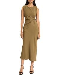 DONNA MORGAN FOR MAGGY - Ruched Side Slit Tank Midi Dress - Lyst