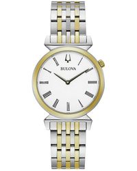 Bulova - Regatta Two Tone Quartz Stainless Steel Bracelet Watch - Lyst