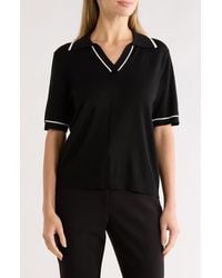 Gemma  Jane - Tipped Johnny Collar Polo Sweater - Lyst