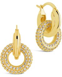 Sterling Forever - Hunter Cz Interlocking Circle Drop Earrings - Lyst