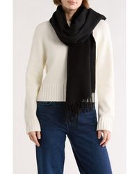 La Fiorentina - Fringe Trim Wool Scarf - Lyst