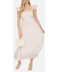 Blu Pepper - Floral Print Midi Dress - Lyst