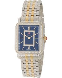 Michele - Deco Two-tone Diamond Embellished Bracelet Watch - Lyst